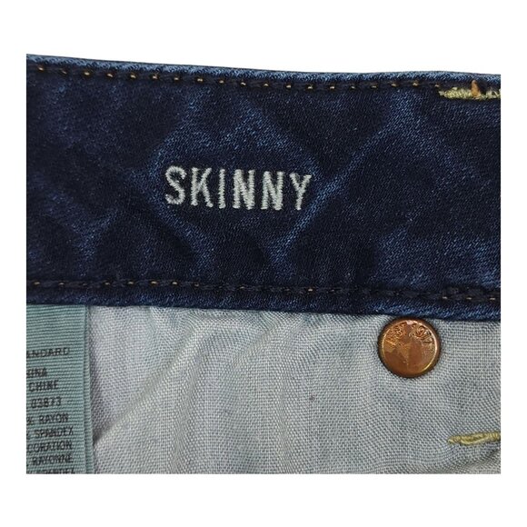 American Eagle Skinny Jeans Size 8 Super Stretch Dark Wash Regular Fit - Picture 5 of 9